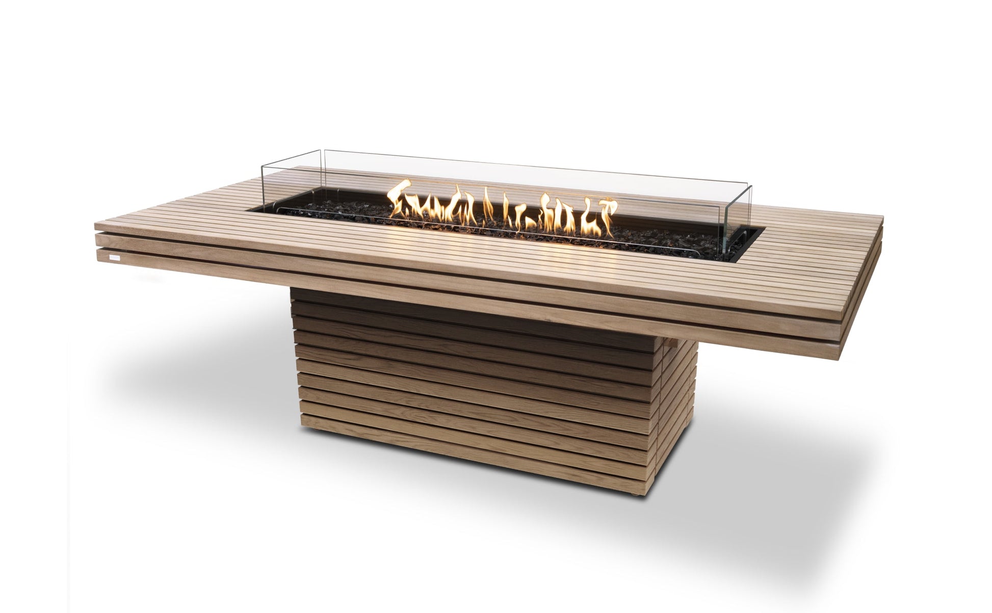 EcoSmart Fire Gin 90 (Dining) Fire Pit Table Teak