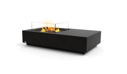 EcoSmart Fire Manhattan 50 Fire Pit Table, Offset Flame, Concrete or Teak, Bioethanol or Gas Graphite