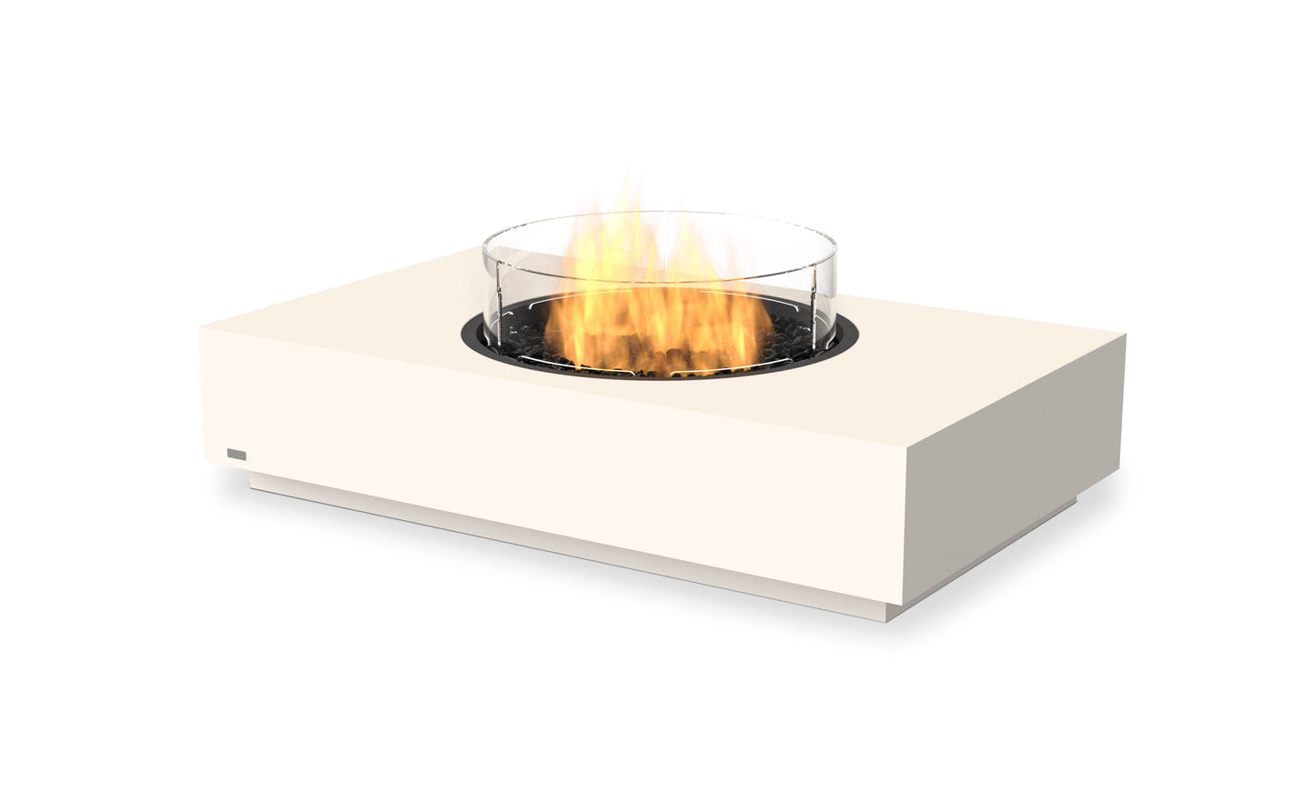 EcoSmart Fire Martini 50 Fire Pit Table, Centred Circular Flame, Concrete or Teak, Bioethanol or Gas Bone