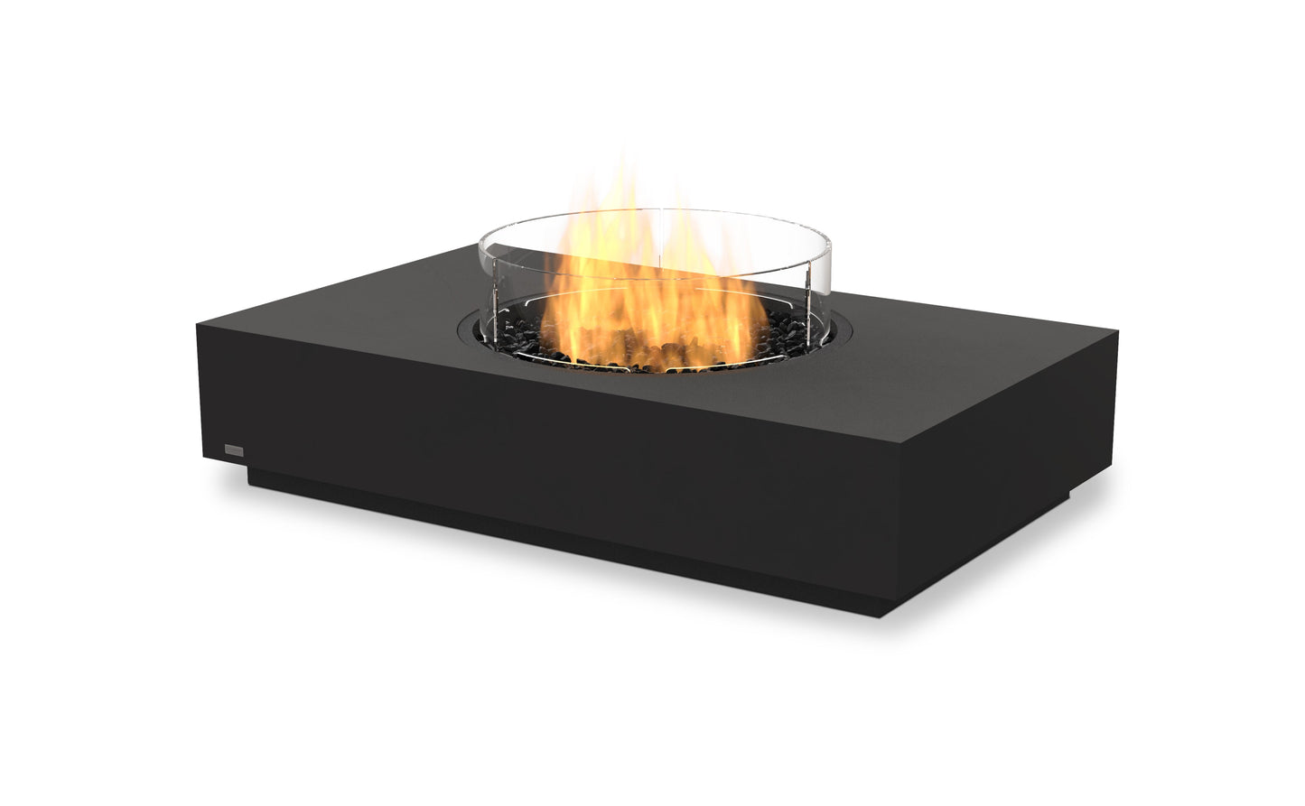 EcoSmart Fire Martini 50 Fire Pit Table, Centred Circular Flame, Concrete or Teak, Bioethanol or Gas Graphite