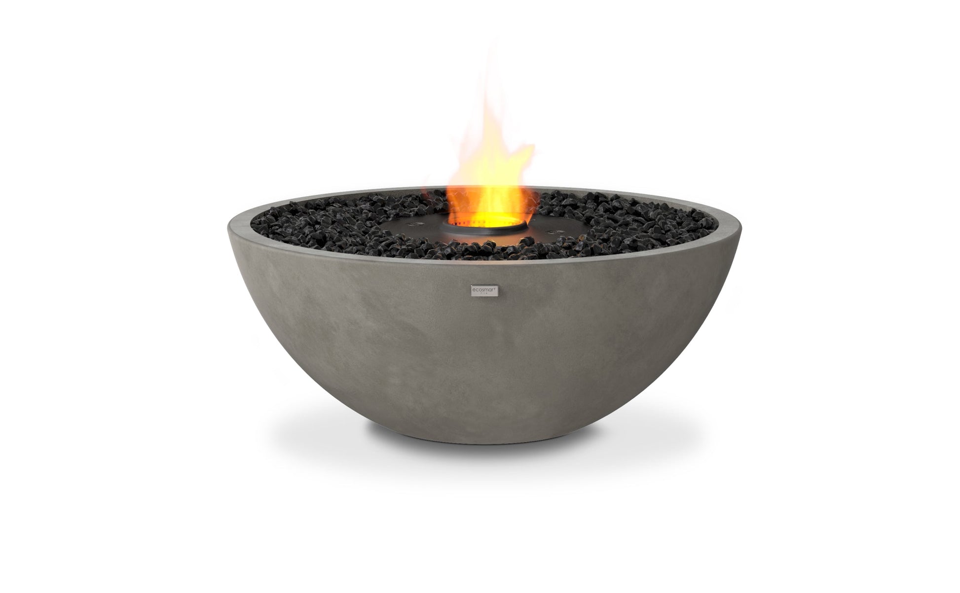 EcoSmart Fire Mix 850 Round Fire Pit Bowl, 85cm, Concrete, Outdoor, Bioethanol Natural