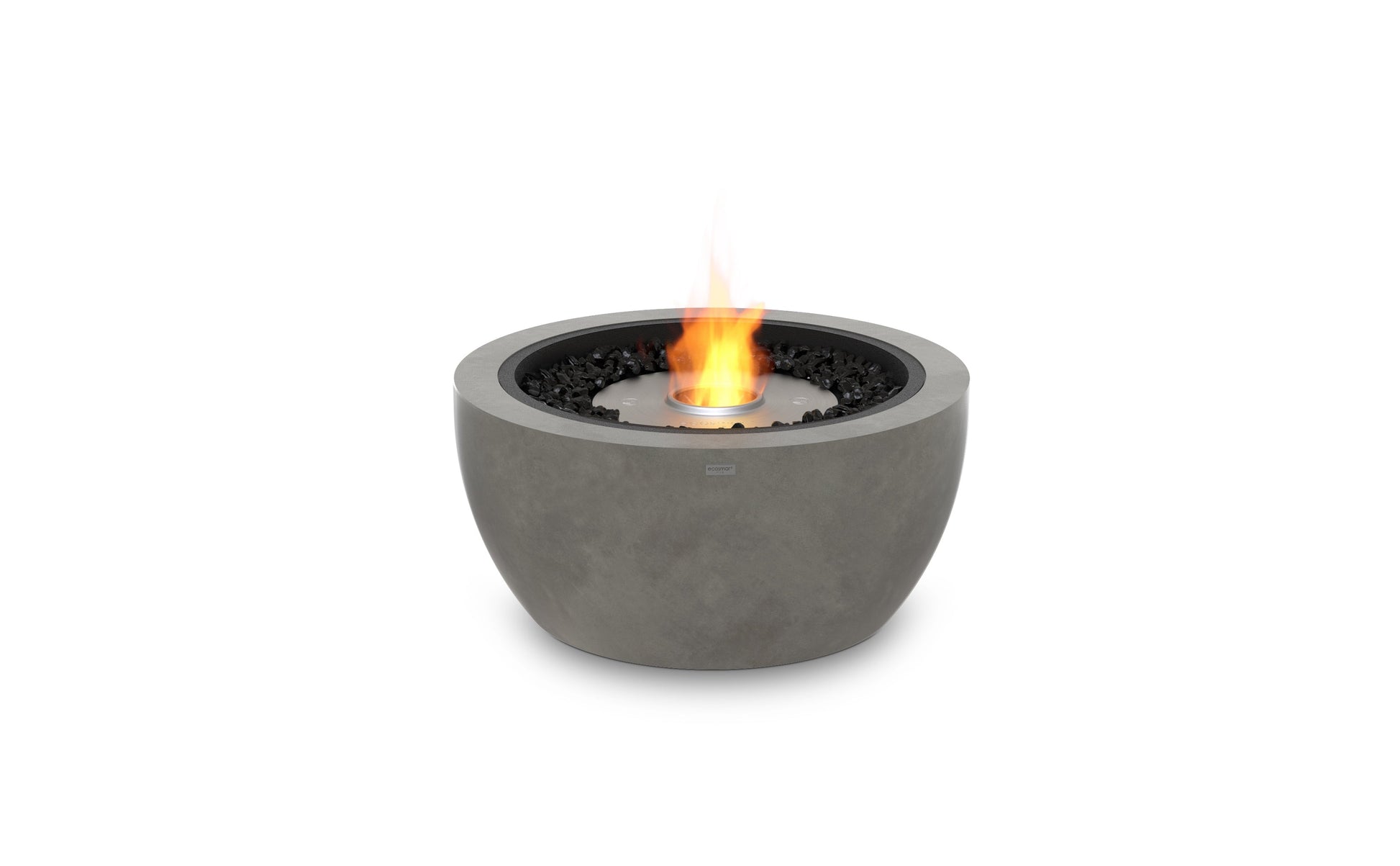 EcoSmart Fire Pod 30 Round Fire Bowl, 76cm, Concrete, Indoor and Outdoor, Bioethanol or Gas Natural