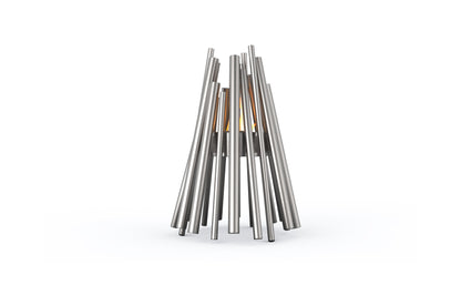 EcoSmart Fire Stix Sculptural Portable Fire Pit, Stainless Steel or Black, Bioethanol Stainless Steel
