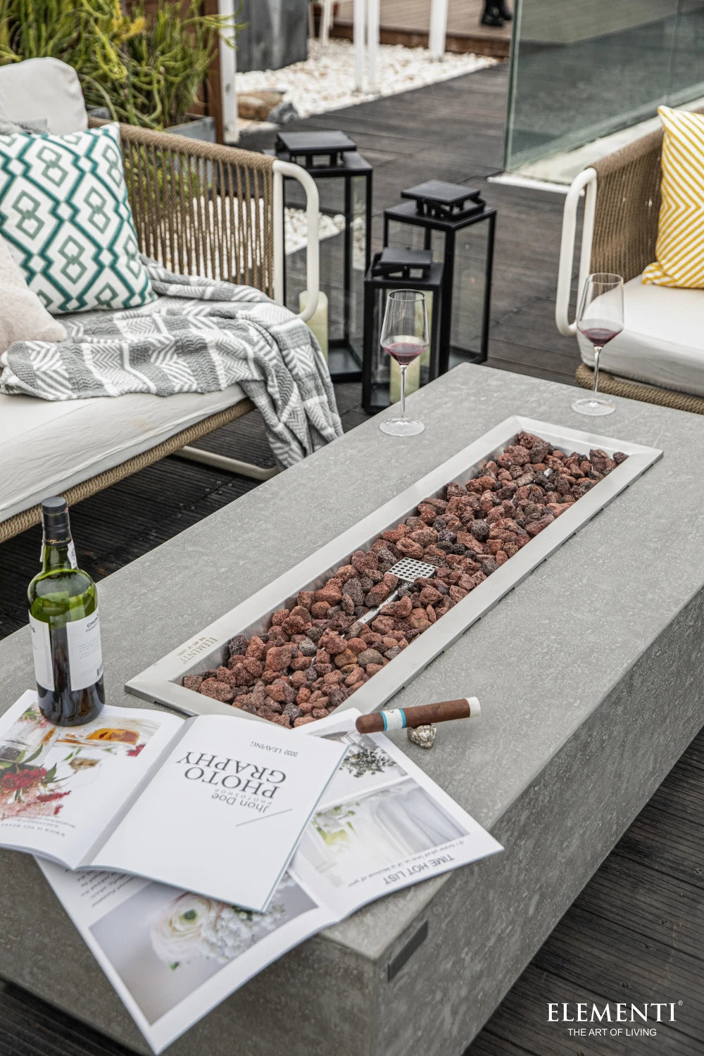 Elementi Kingsale Gas Fire Pit Table | Light Grey
