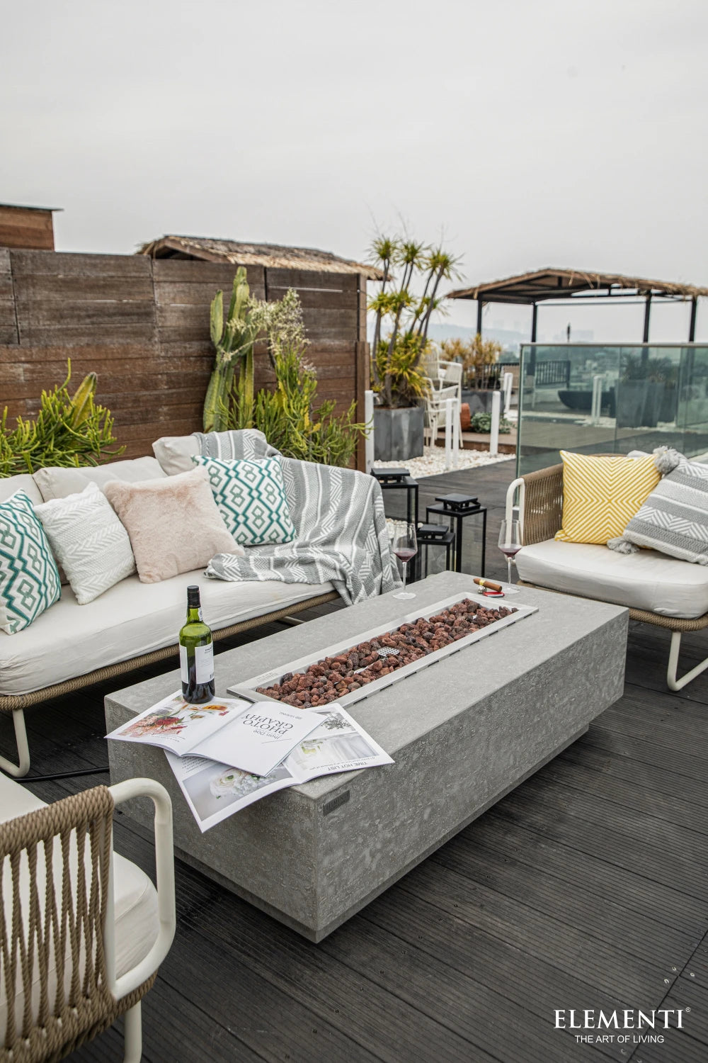 Elementi Kingsale Gas Fire Pit Table | Light Grey