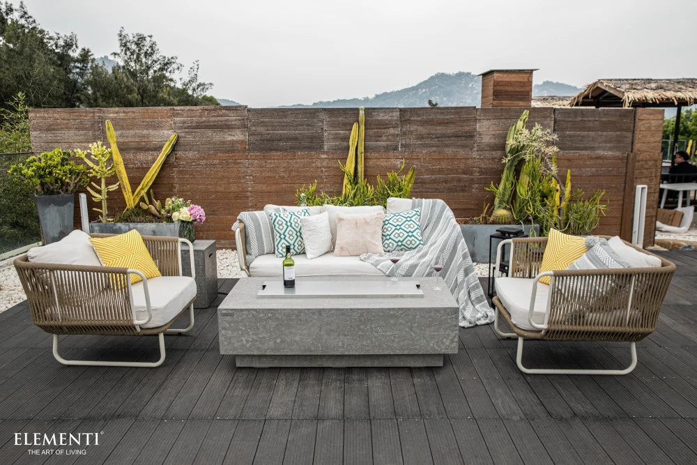 Elementi Kingsale Gas Fire Pit Table | Light Grey