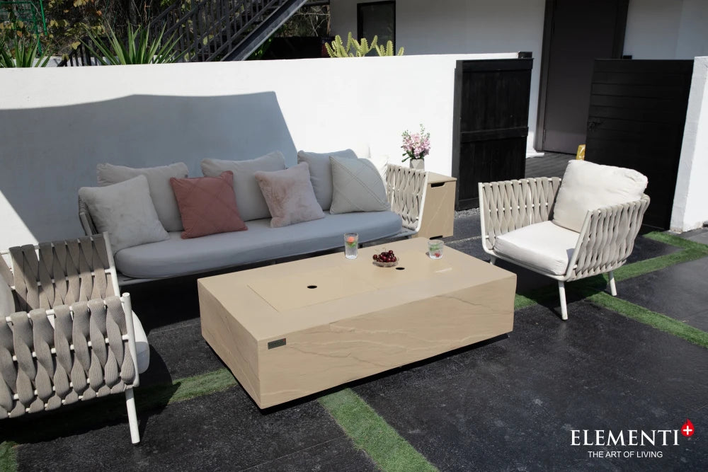 Elementi Colorado Gas Fire Pit Table | Sunlight Yellow