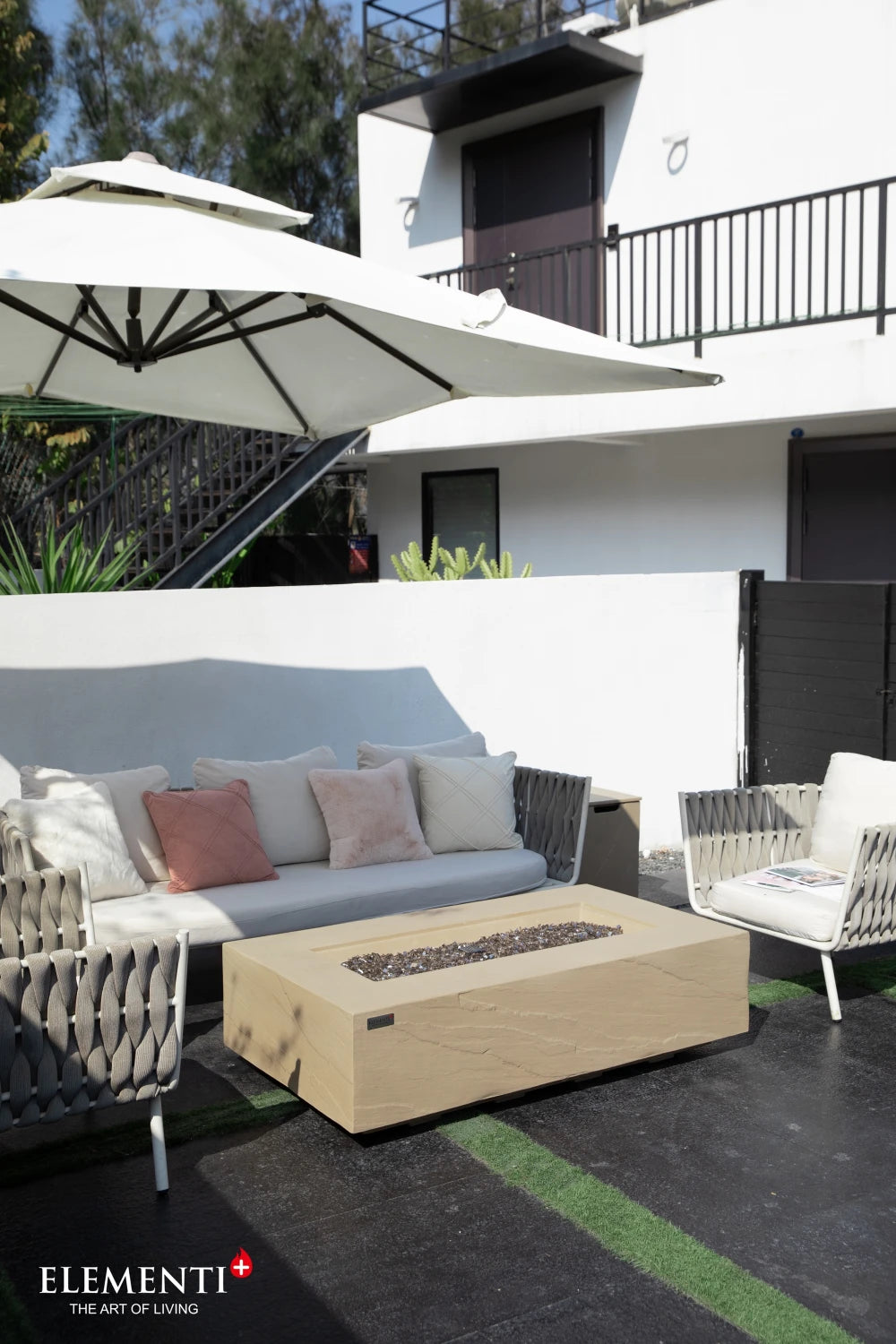 Elementi Colorado Gas Fire Pit Table | Sunlight Yellow