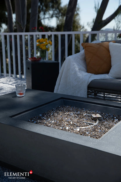 Elementi Cannes Gas Fire Pit Table | Dark Grey