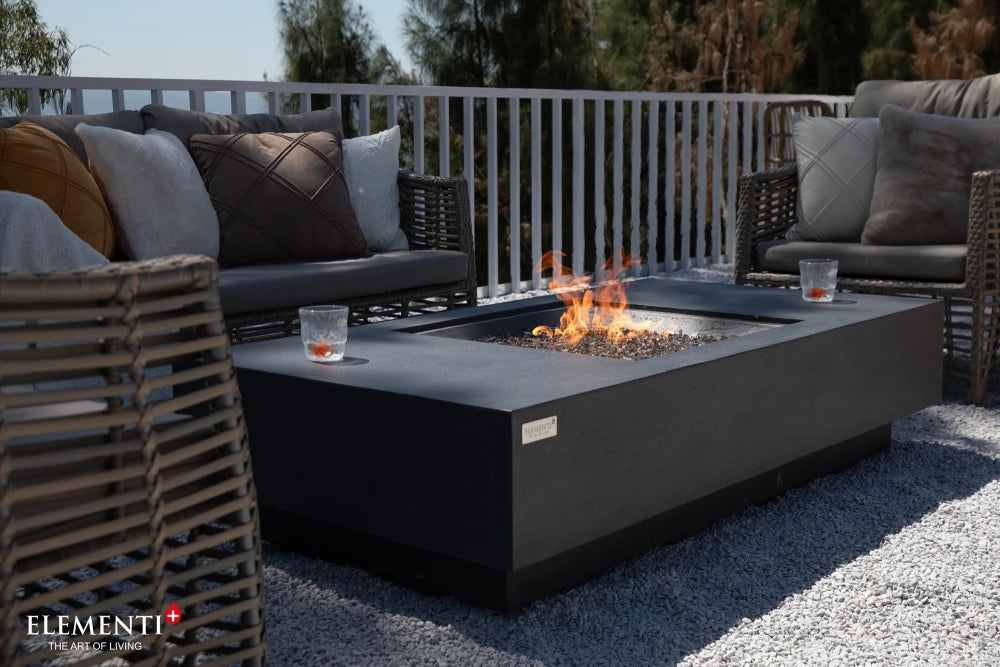 Elementi Cannes Gas Fire Pit Table | Dark Grey