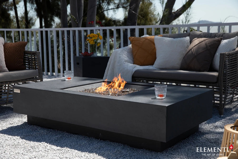 Elementi Cannes Gas Fire Pit Table | Dark Grey