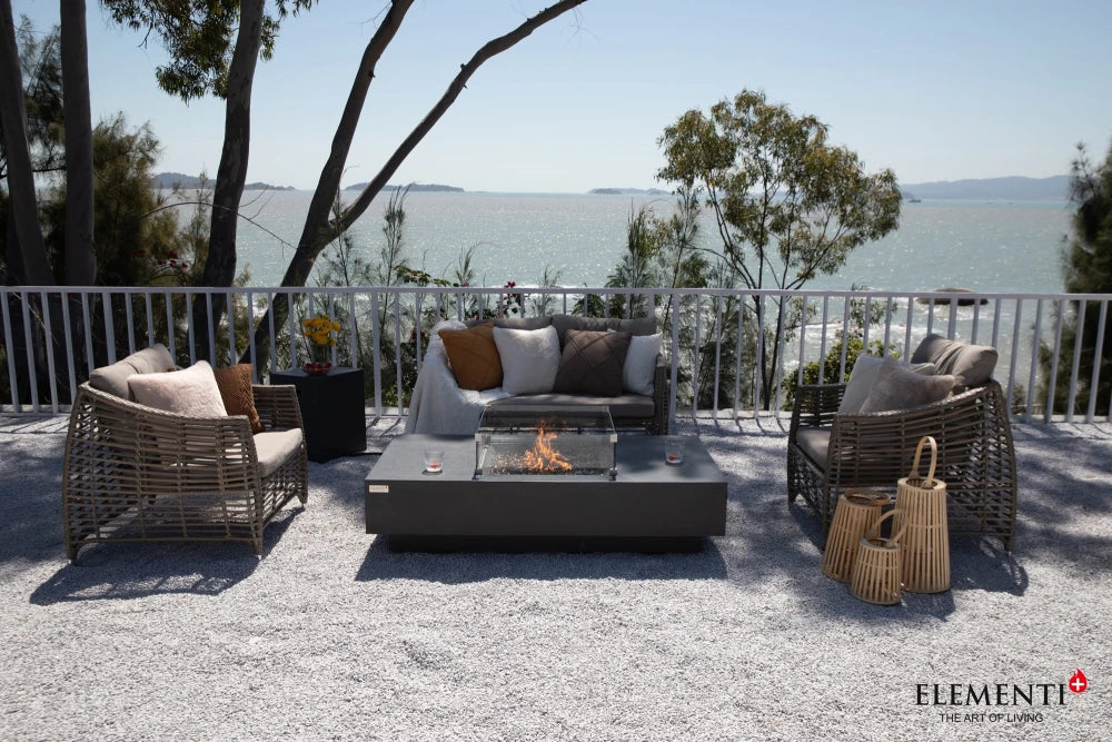 Elementi Cannes Gas Fire Pit Table | Dark Grey