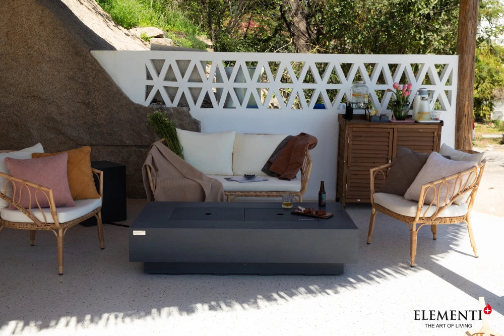 Elementi Positano Gas Fire Pit Table | Dark Grey