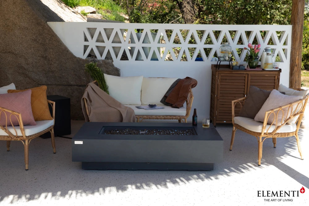 Elementi Positano Gas Fire Pit Table | Dark Grey