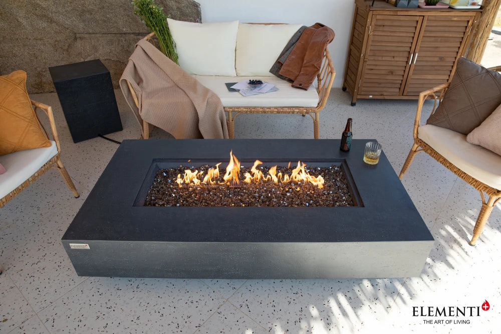 Elementi Positano Gas Fire Pit Table | Dark Grey