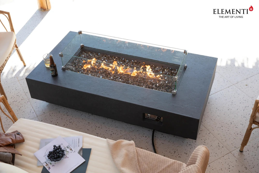 Elementi Positano Gas Fire Pit Table | Dark Grey