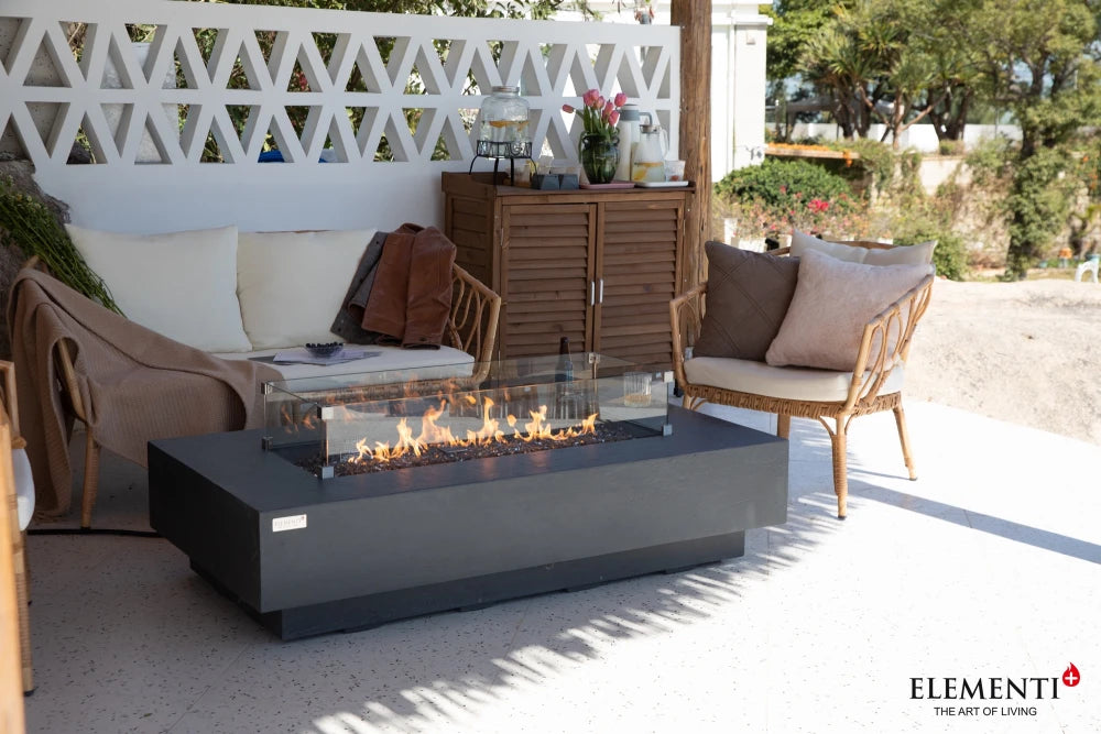 Elementi Positano Gas Fire Pit Table | Dark Grey