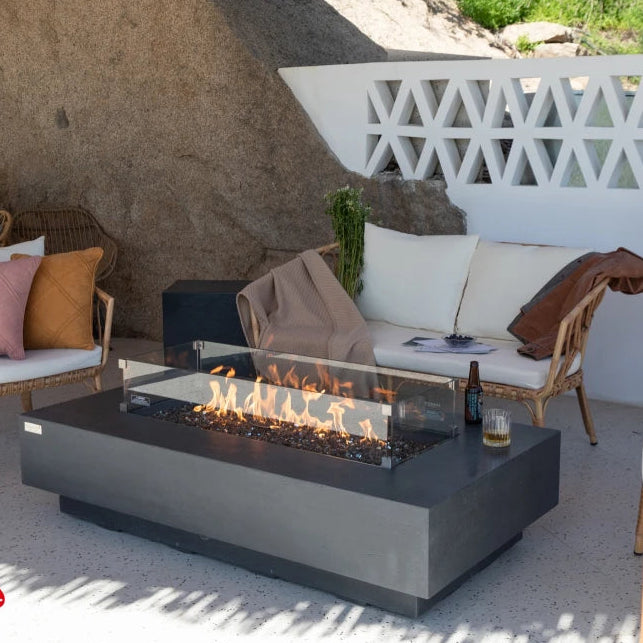 Elementi Positano Gas Fire Pit Table | Dark Grey