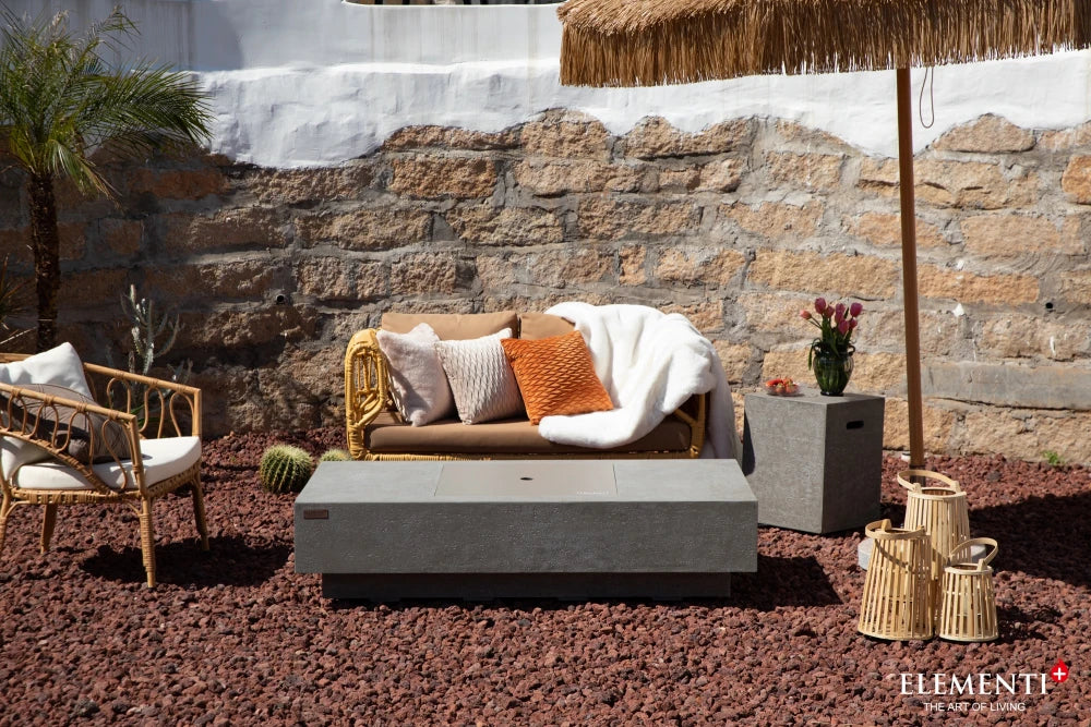 Elementi Monte Carlo Gas Fire Pit Table | Light Grey