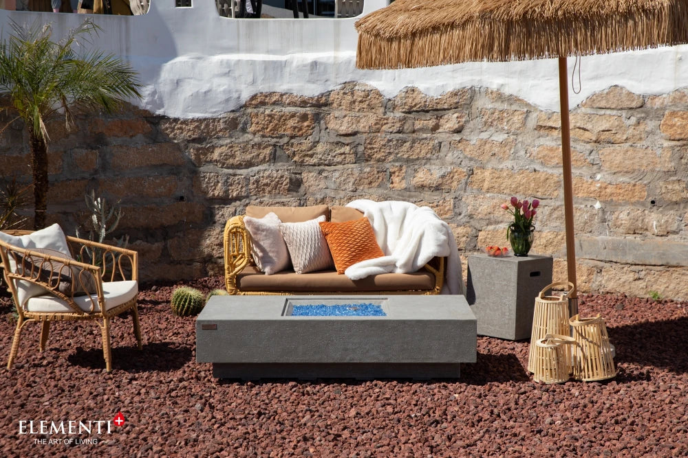 Elementi Monte Carlo Gas Fire Pit Table | Light Grey