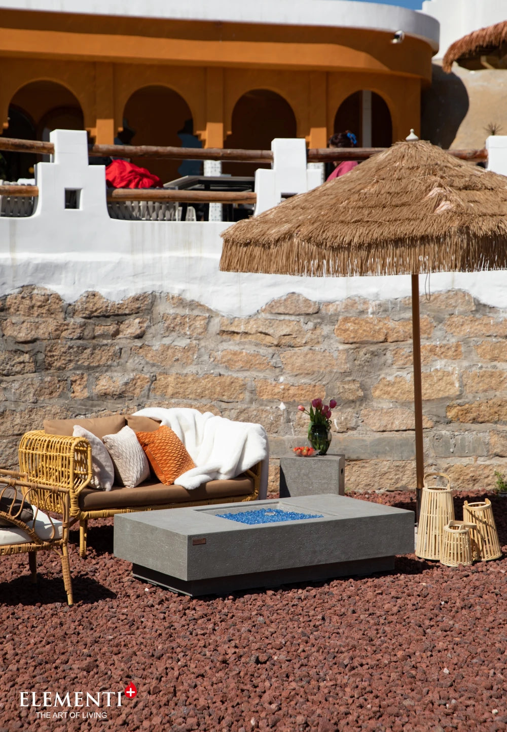 Elementi Monte Carlo Gas Fire Pit Table | Light Grey