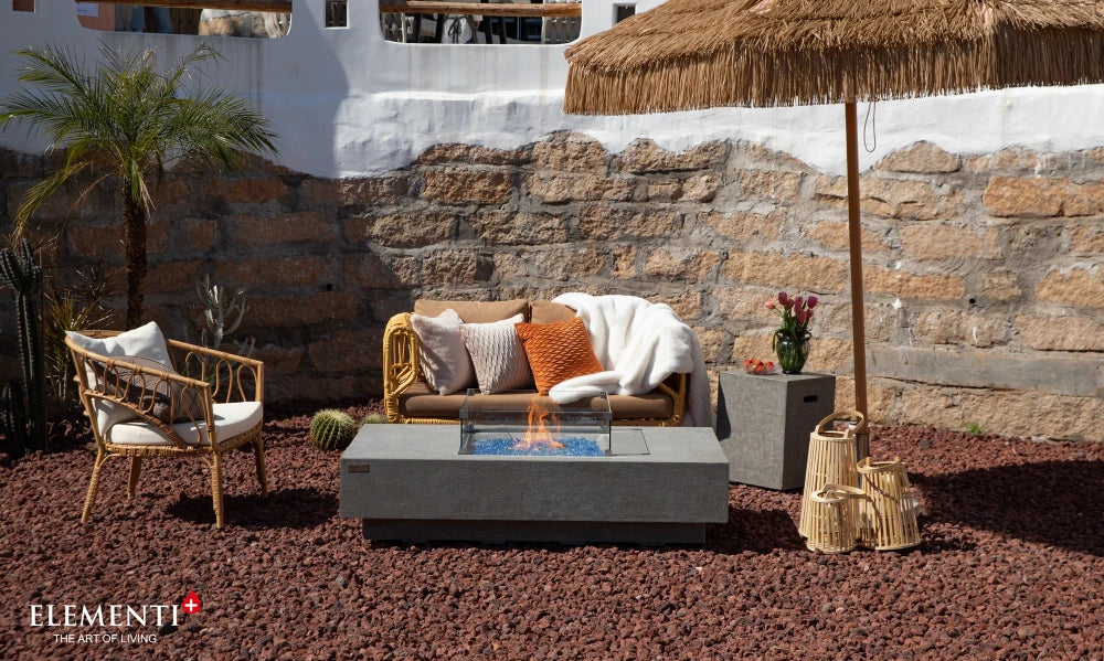 Elementi Monte Carlo Gas Fire Pit Table | Light Grey