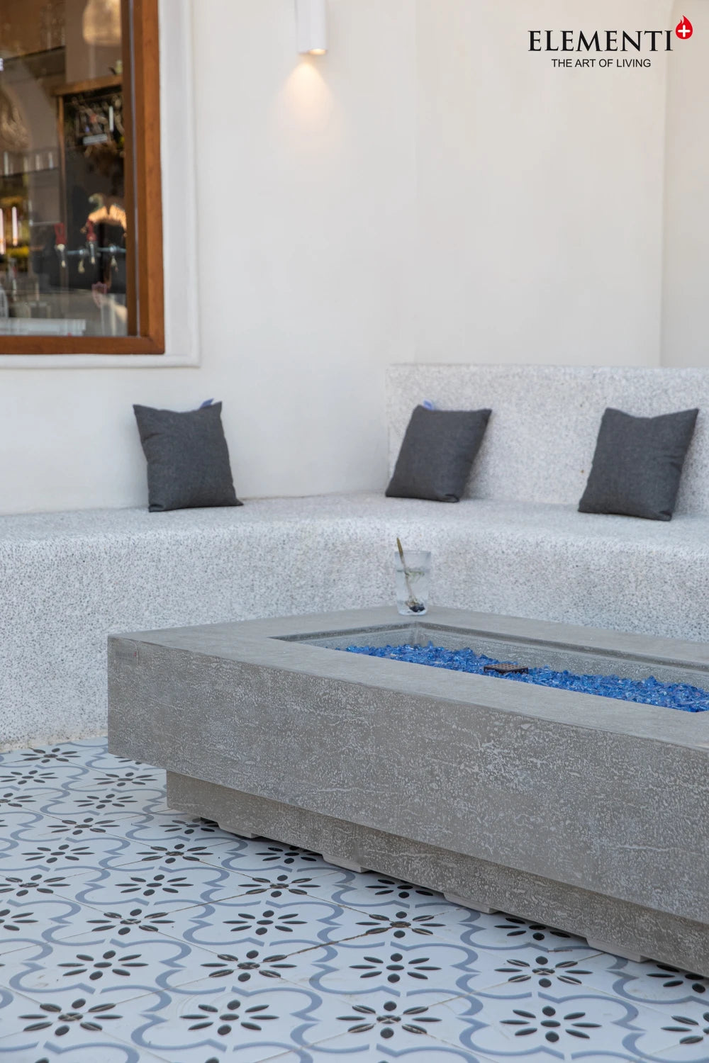 Elementi Riviera Gas Fire Pit Table | Light Grey