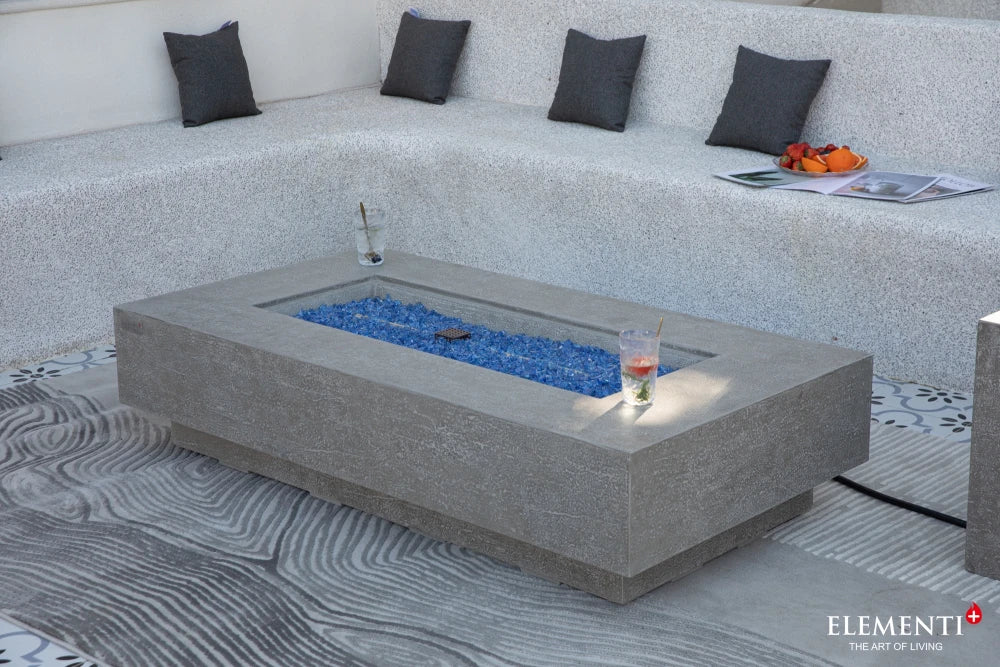 Elementi Riviera Gas Fire Pit Table | Light Grey