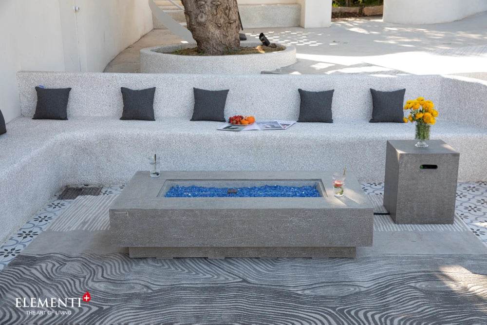 Elementi Riviera Gas Fire Pit Table | Light Grey