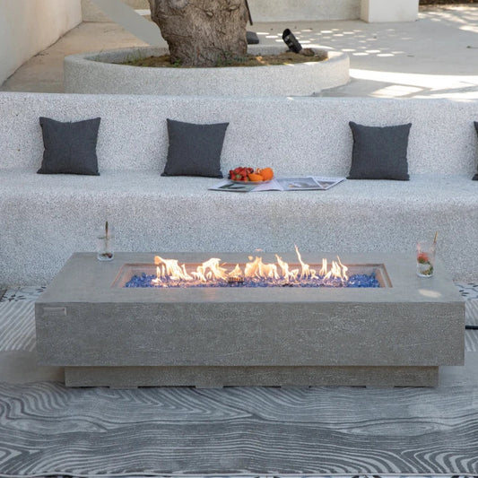 Elementi Riviera Gas Fire Pit Table | Light Grey
