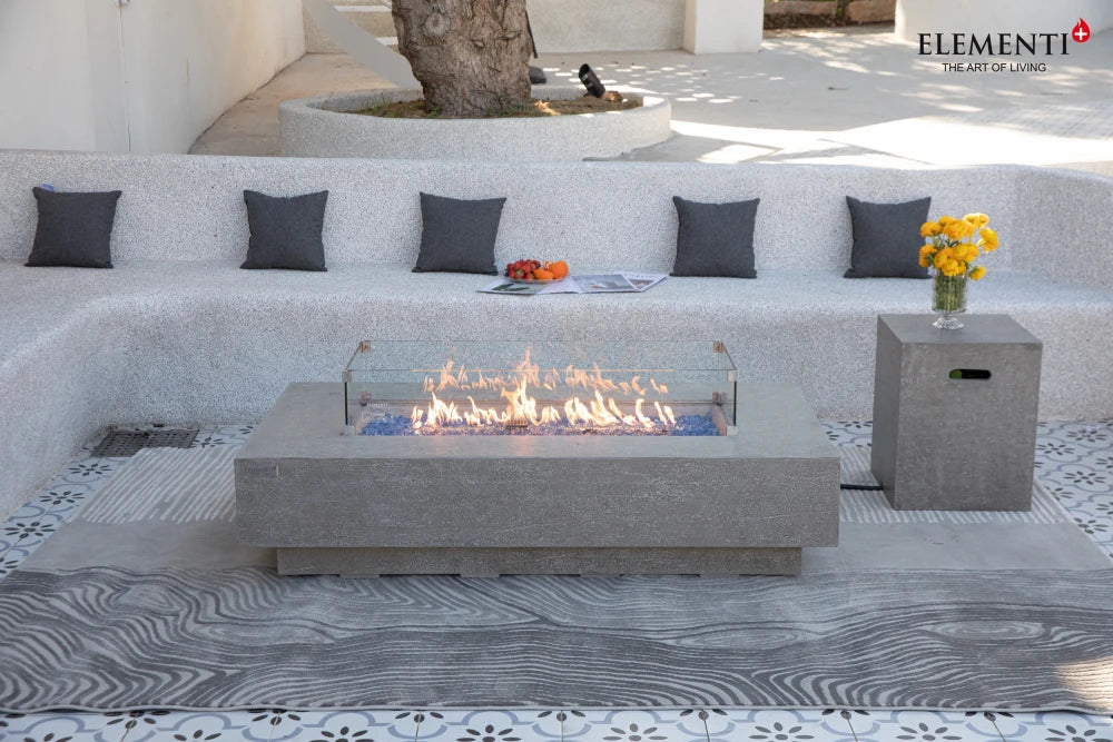 Elementi Riviera Gas Fire Pit Table | Light Grey