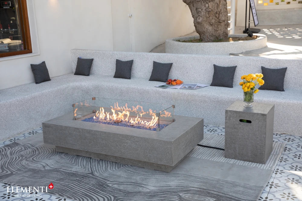 Elementi Riviera Gas Fire Pit Table | Light Grey