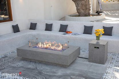 Elementi Riviera Gas Fire Pit Table | Light Grey