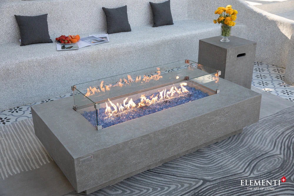 Elementi Riviera Gas Fire Pit Table | Light Grey