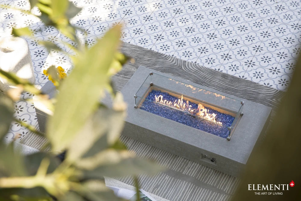 Elementi Riviera Gas Fire Pit Table | Light Grey