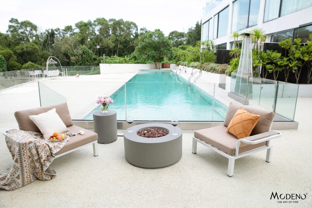 Elementi Tramore Gas Fire Pit Table | Light Grey