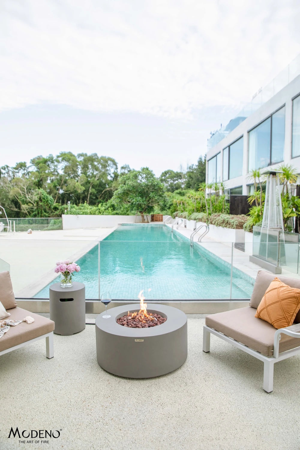 Elementi Tramore Gas Fire Pit Table | Light Grey