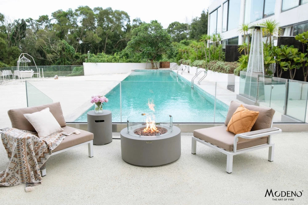Elementi Tramore Gas Fire Pit Table | Light Grey