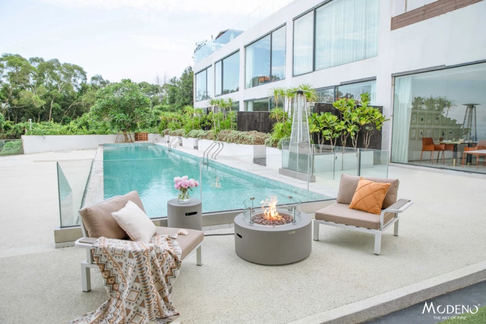 Elementi Tramore Gas Fire Pit Table | Light Grey