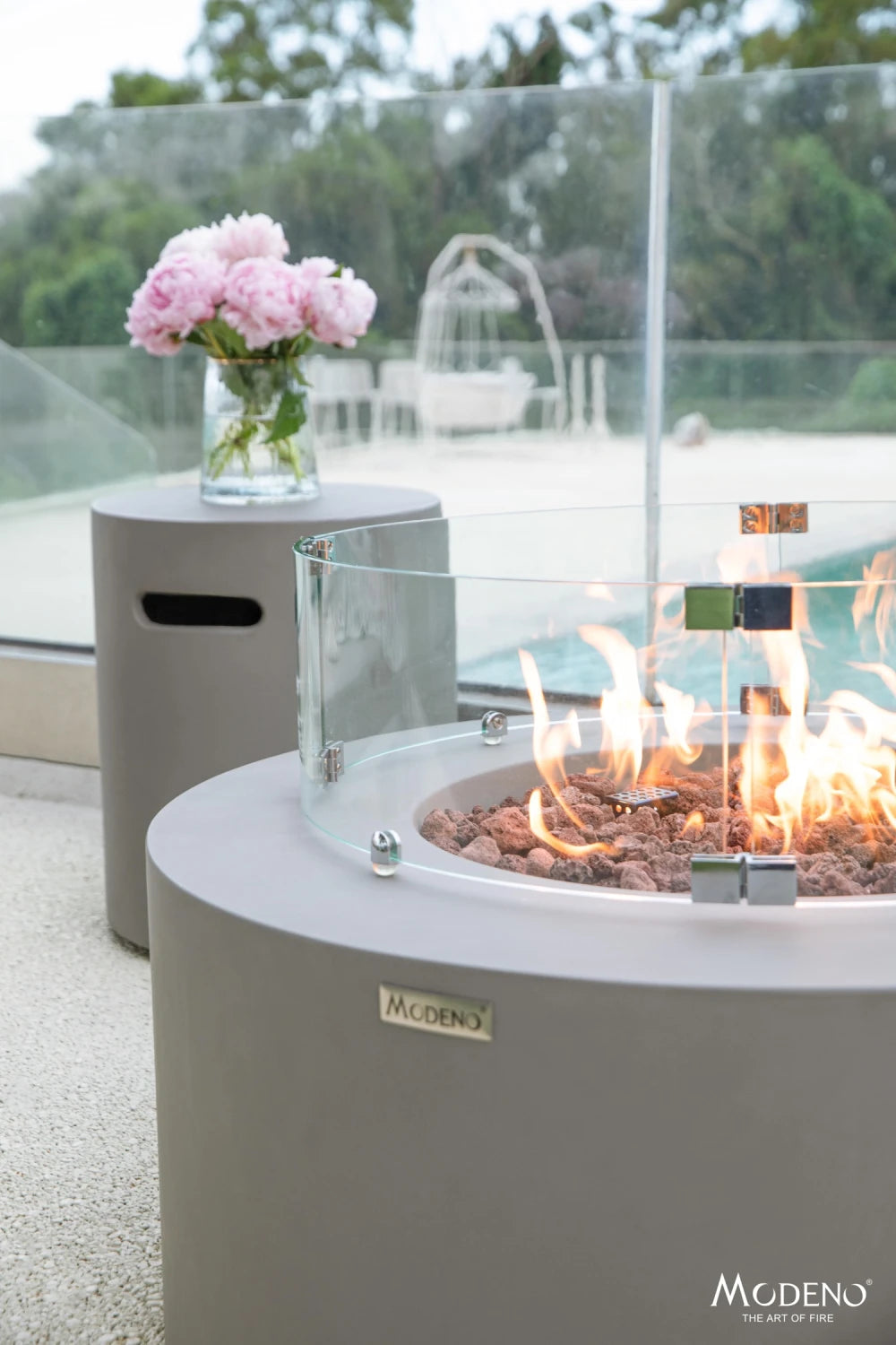 Elementi Tramore Gas Fire Pit Table | Light Grey