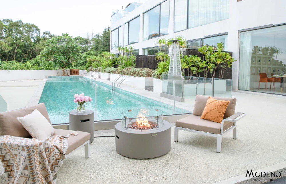 Elementi Tramore Gas Fire Pit Table | Light Grey