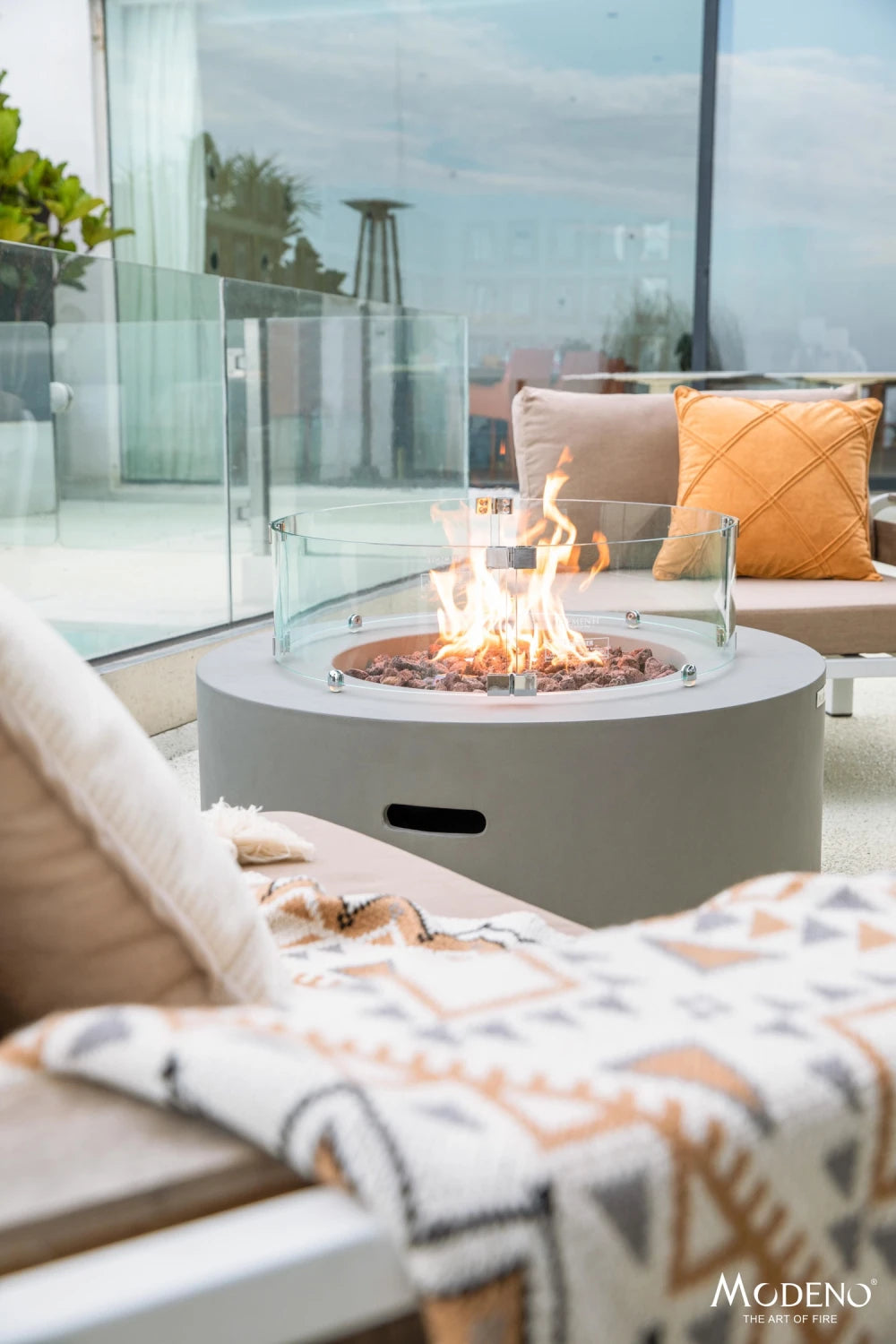 Elementi Tramore Gas Fire Pit Table | Light Grey