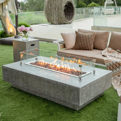 Elementi Hampton Gas Fire Pit Table | Light Grey