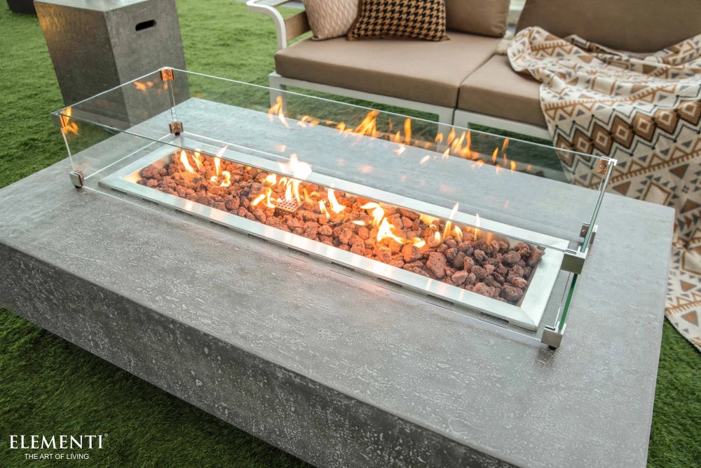 Elementi Hampton Gas Fire Pit Table | Light Grey