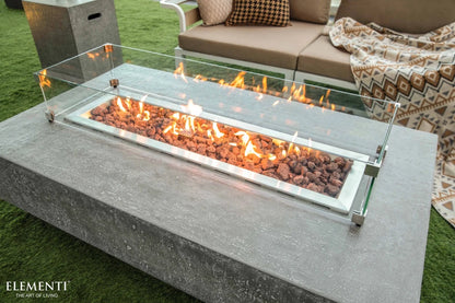 Elementi Hampton Gas Fire Pit Table | Light Grey