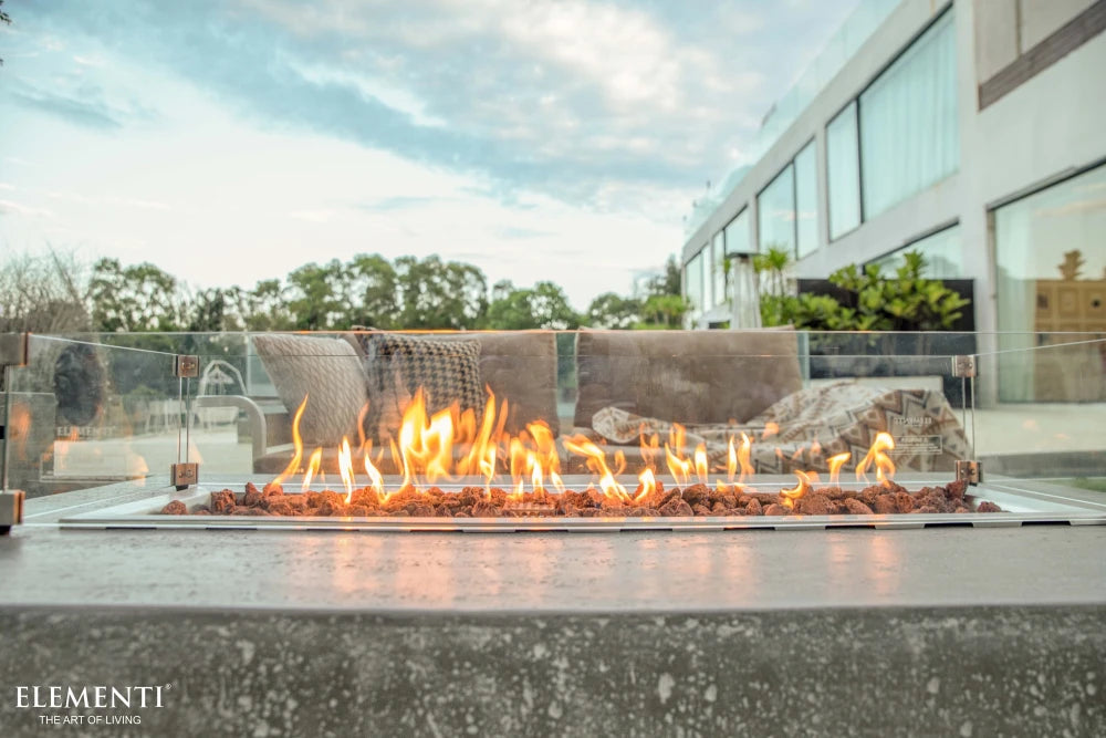 Elementi Hampton Gas Fire Pit Table | Light Grey