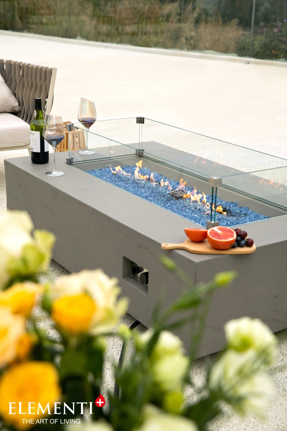Elementi Meteora Gas Fire Pit Table | Space Grey