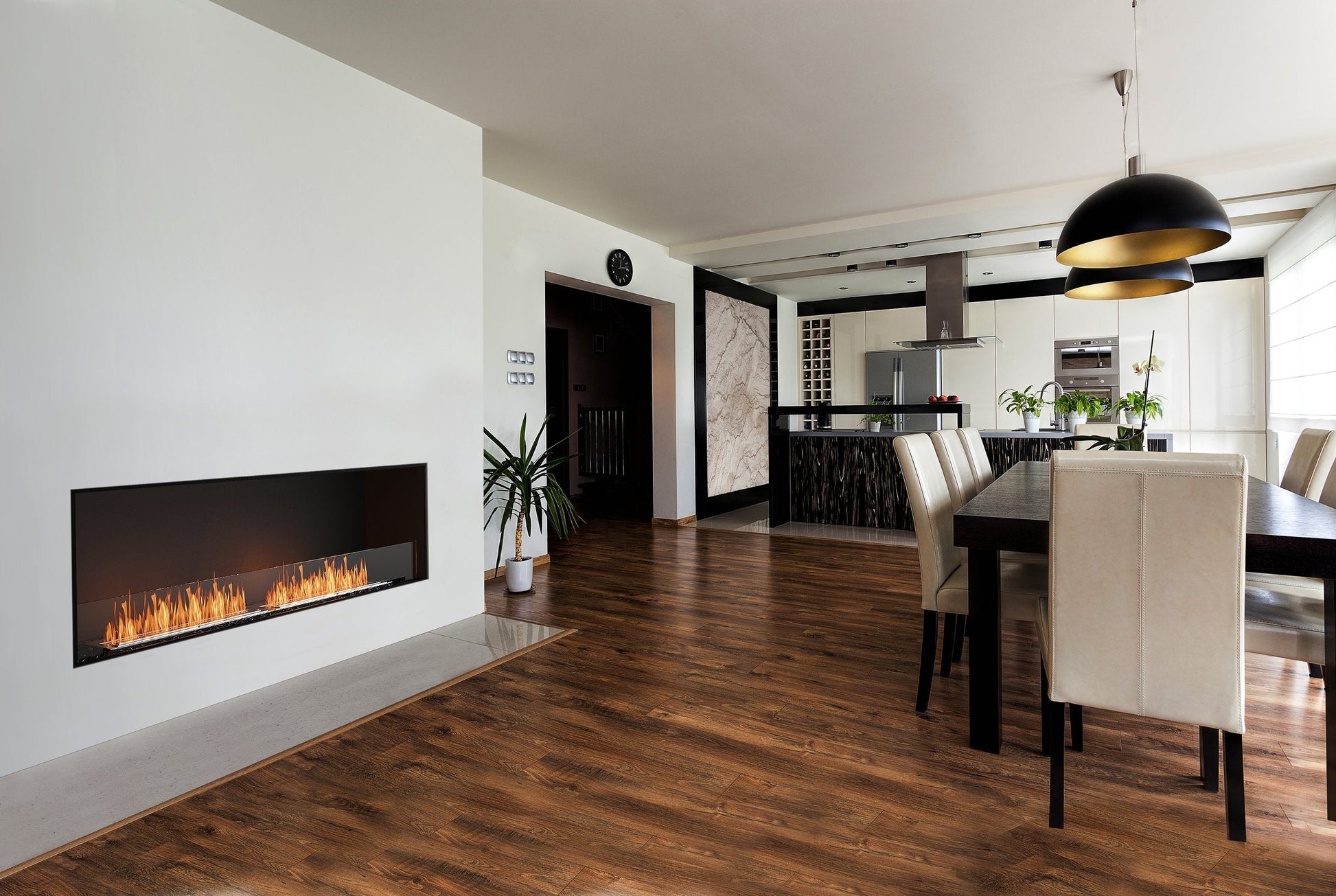 EcoSmart Fire Flex 86SS Fireplace Insert lifestyle render (CGI, no real installation photography exists for this size)