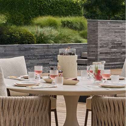 Happy Cocooning Lumi Stone Tabletop Gas Burner | Travertine Finish