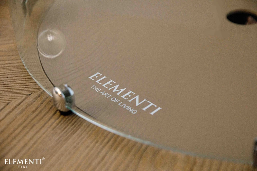 Elementi Lafite Barrel Gas Fire Pit Bar Table | Oak Barrel Design